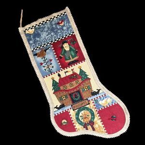 Felt Stocking Debbie Mumm Noah's Noel Retired Fabric Folk Art Holiday Decor